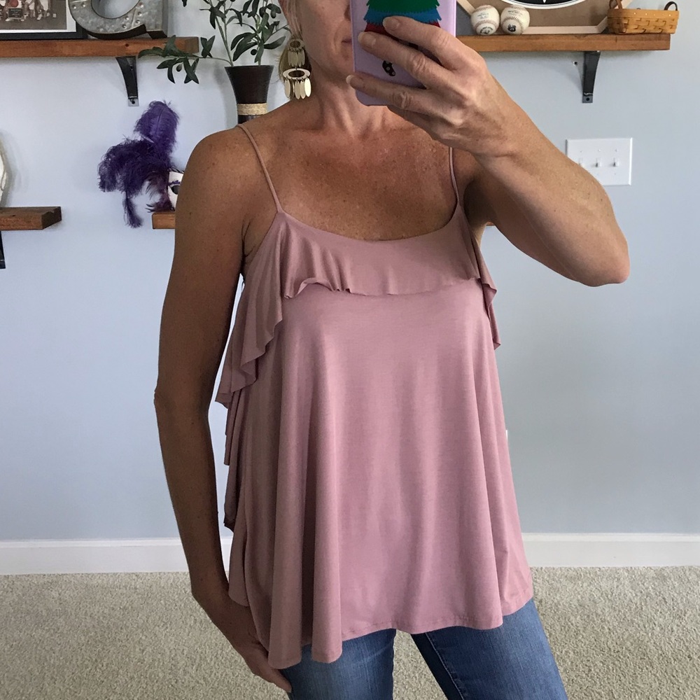 Pink Sleeveless, Ruffle Top - Picture 3 of 6